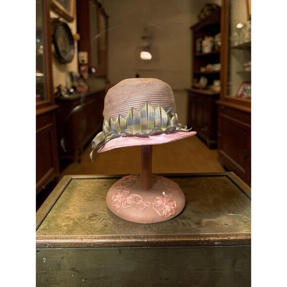 Antique Edwardian Early 1920s Cloche Slouch Hat Flapper Art Deco By Betsy Weir main image 8